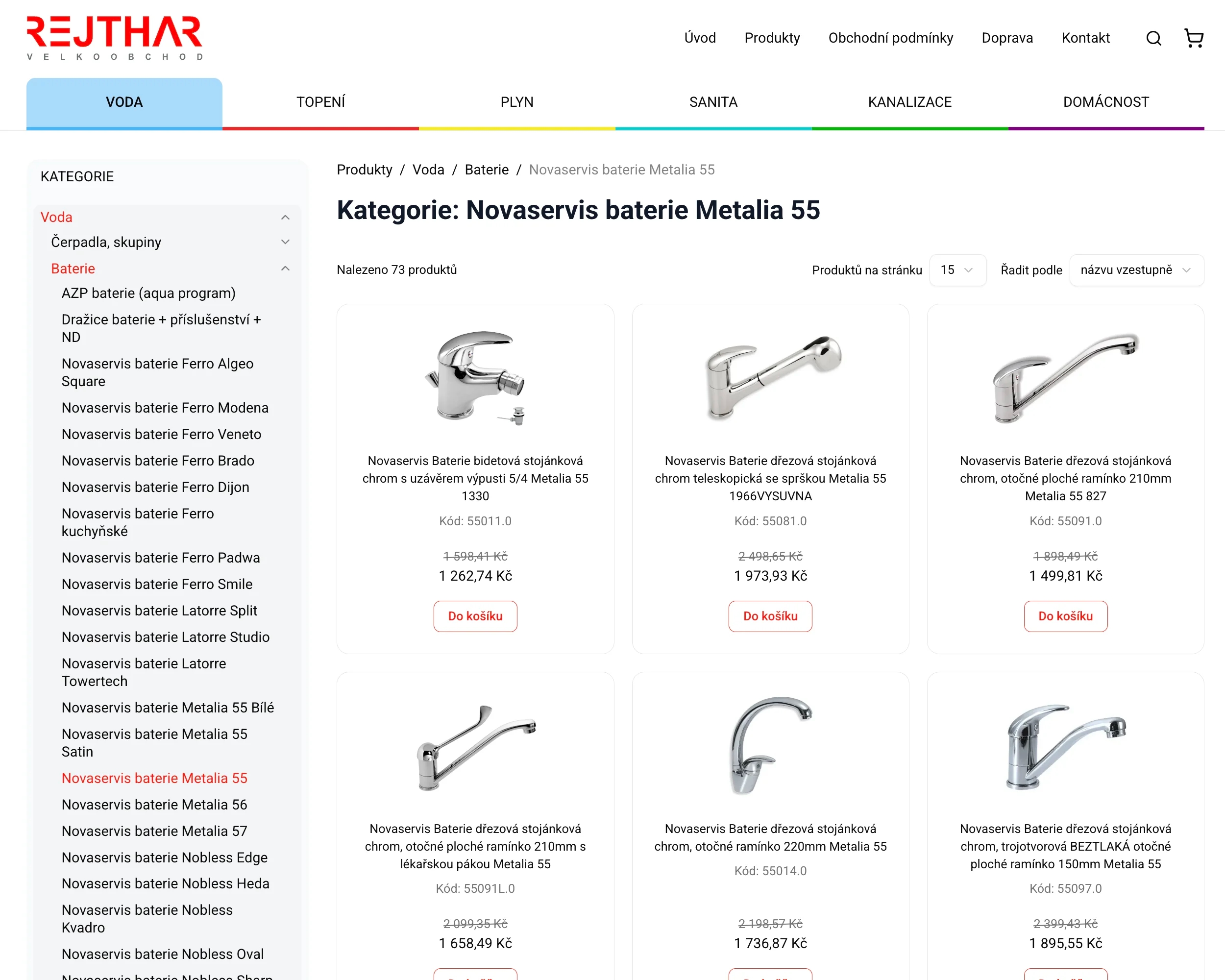 Náhled projektu Internetový obchod Rejthar